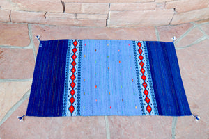 Handwoven Zapotec Indian Rug - Sunset Stars Wool Oaxacan Textile