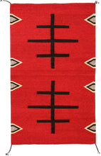 Load image into Gallery viewer, Handwoven Zapotec Indian Rug - Doble Cruces Rojo Wool Oaxacan Textile