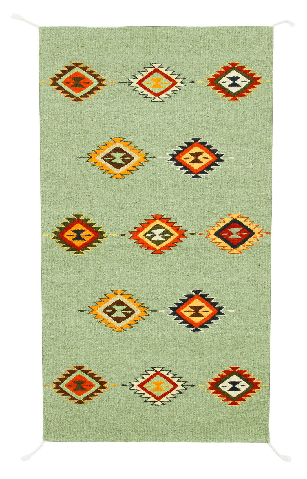 Handwoven Zapotec Indian Rug - Efrain's Diamonds Wool Oaxacan Textile