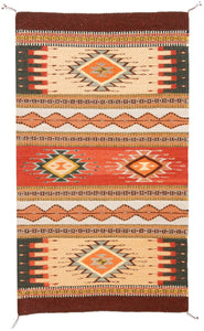 Handwoven Zapotec Indian Rug - Mariachi Wool Oaxacan Textile