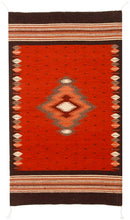 Load image into Gallery viewer, Handwoven Zapotec Indian Rug - Soplador Rust Wool Oaxacan Textile