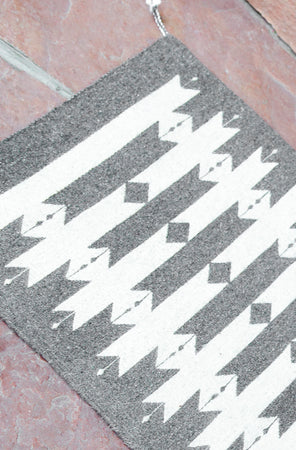 Handwoven Zapotec Indian Rug - Tetro Natural Wool Oaxacan Textile