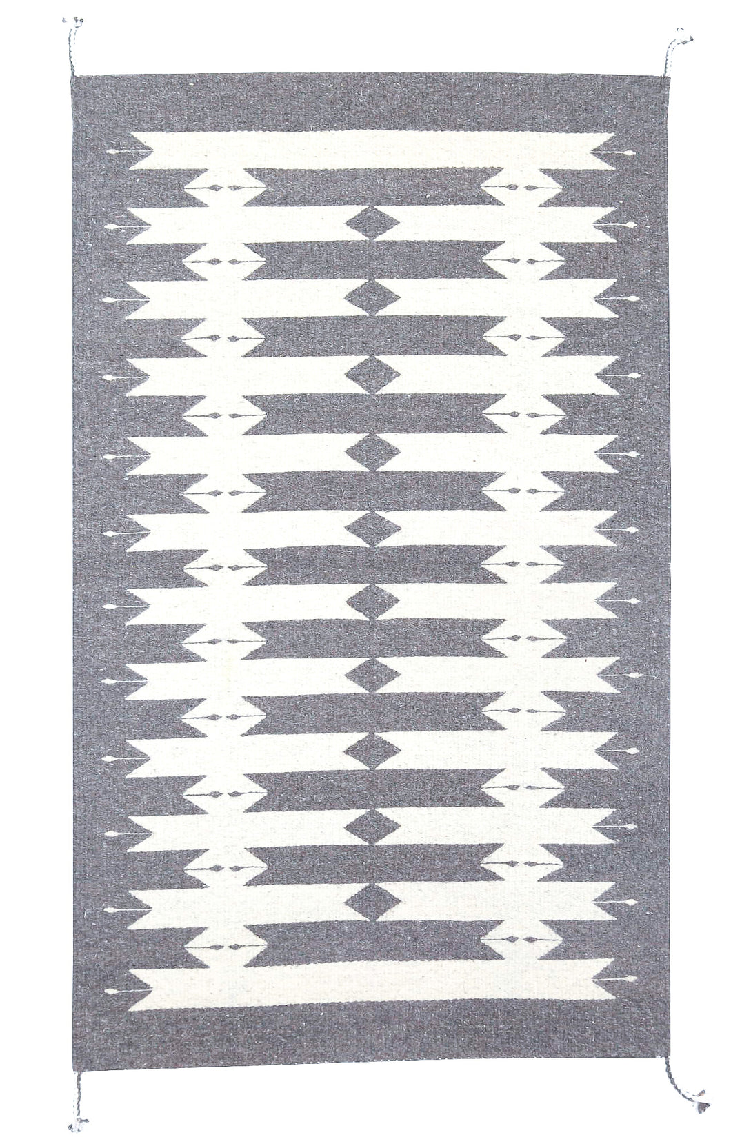 Handwoven Zapotec Indian Rug - Tetro Natural Wool Oaxacan Textile