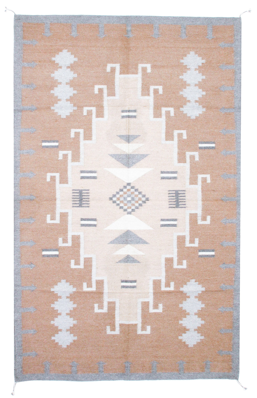 Handwoven Zapotec Indian Rug - 1920s Lincoln Natural