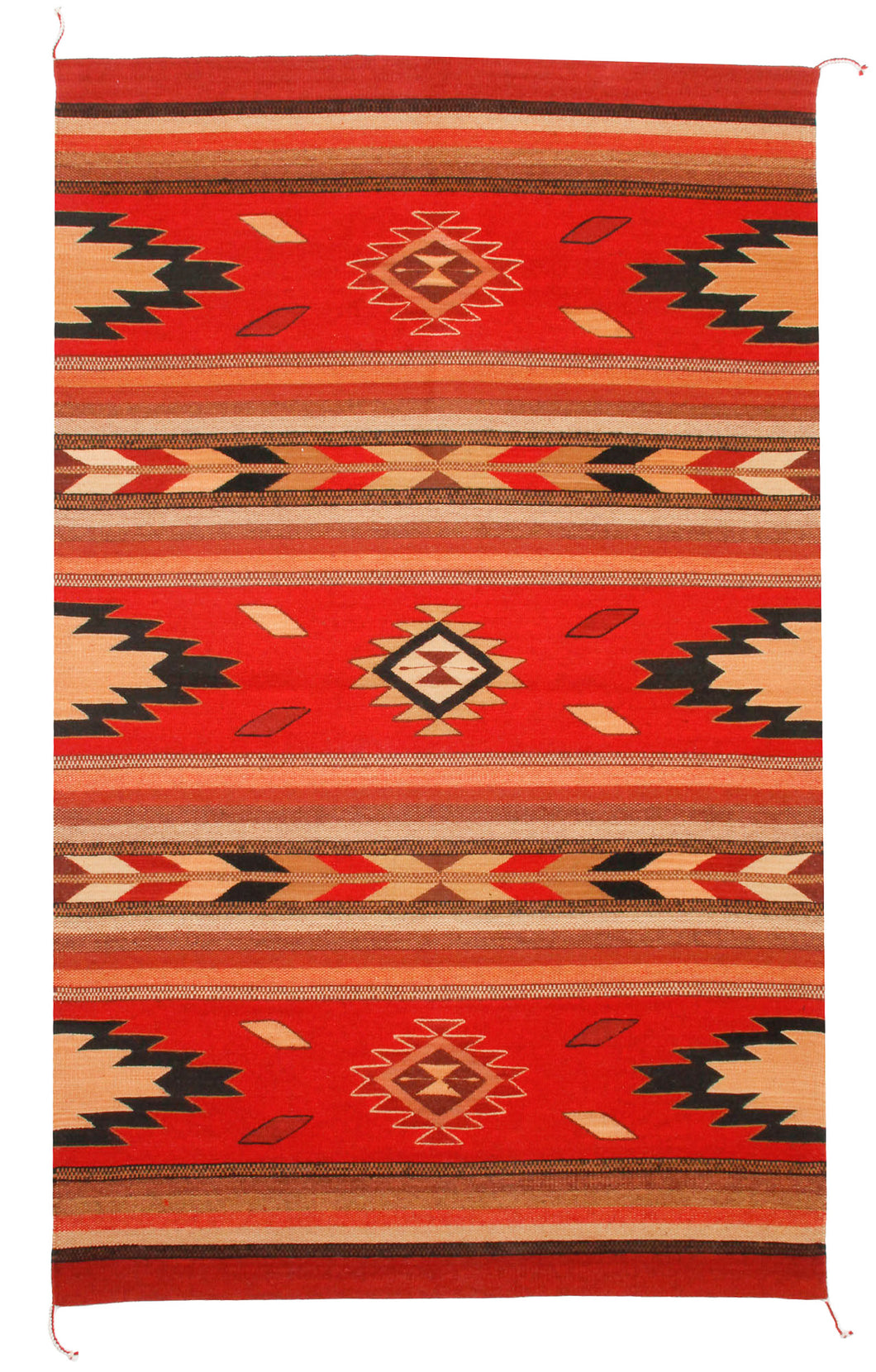 Handwoven Zapotec Indian Rug - Embers Rojo Wool Oaxacan Rug