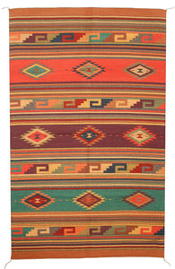 Handwoven Zapotec Indian Rug - Istmo Wool Oaxacan Textile