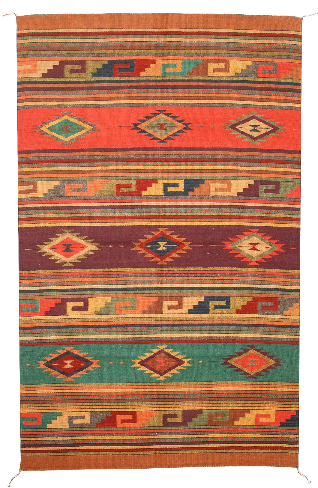 Handwoven Zapotec Indian Rug - Istmo Wool Oaxacan Textile