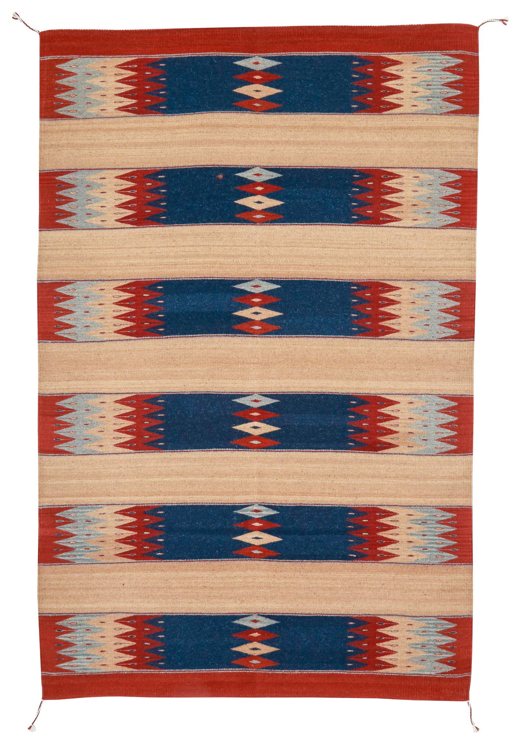 Handwoven Zapotec Indian Rug - Papalote del Mar Wool Oaxacan Textile