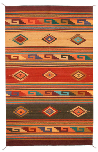 Handwoven Zapotec Indian Rug - Midday Maynard Dixon Wool Oaxacan Textile