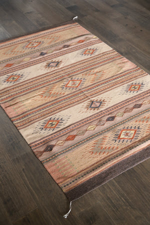 Handwoven Zapotec Indian Rug - Tubac Sunset Wool Oaxacan Textile