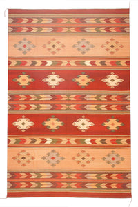 Handwoven Zapotec Indain Rug - Cubos Wool Oaxacan Textile