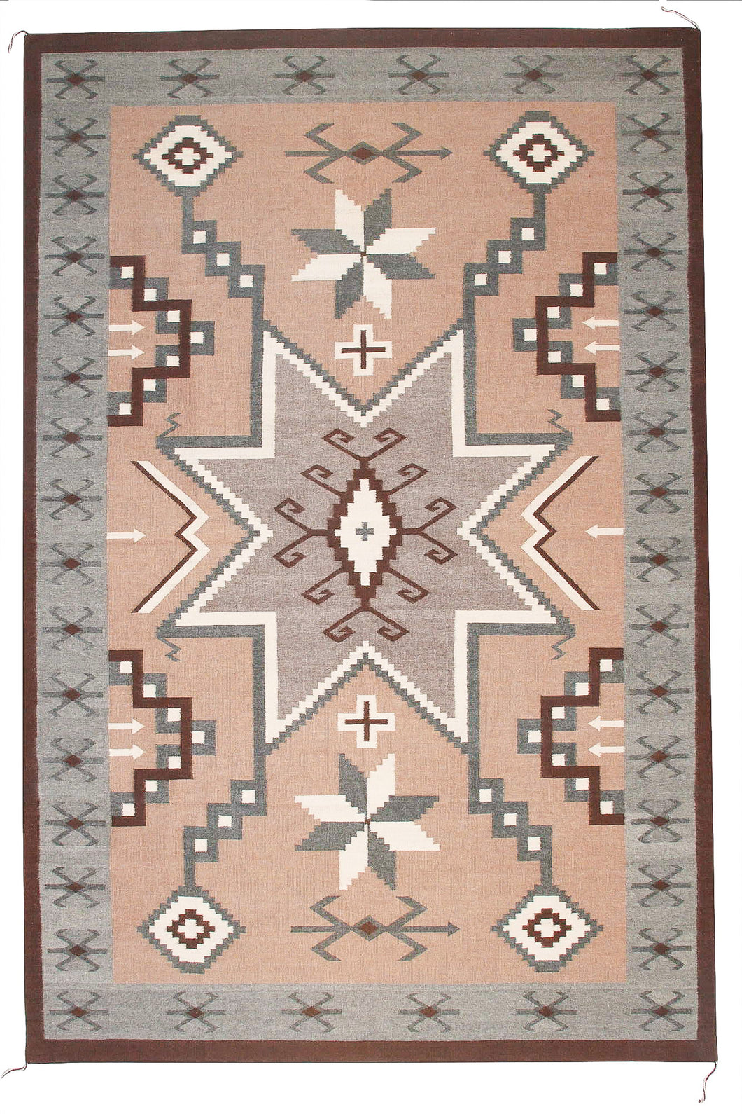 Handwoven Zapotec Indian Rug - Storm of Stars Wool Oaxacan Textile