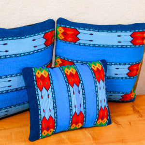 Handwoven Zapotec Indian Pillow - La Playa Wool Oaxacan Textile