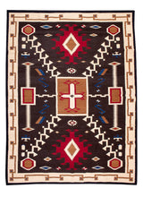 Load image into Gallery viewer, Handwoven Zapotec Indian Rug - Oaxacan Storm Wool Textile