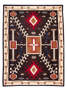Handwoven Zapotec Indian Rug - Oaxacan Storm Wool Textile