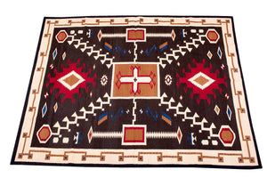 Handwoven Zapotec Indian Rug - Oaxacan Storm Wool Textile