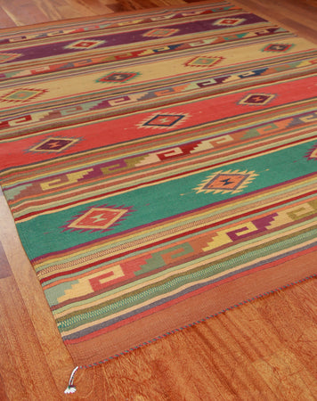 Handwoven Zapotec Indian Rug - Istmo Wool Oaxacan Textile