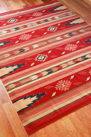 Handwoven Zapotec Indian Rug - Embers Rojo Wool Oaxacan Rug