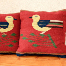 Load image into Gallery viewer, Handwoven Zapotec Pillow - Bird Wool Oaxacan Textile