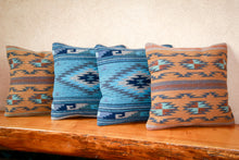 Load image into Gallery viewer, Handwoven Zapotec Indian Pillow - Crystal Azul Wool Oaxacan Textile