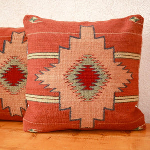 Handwoven Zapotec Indian Pillow - Estrella Frutal Wool Oaxacan Textile