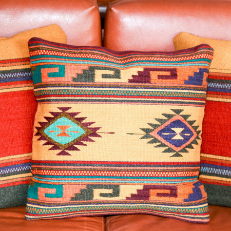 Handwoven Zapotec Indian Pillow - Midday Mayanrd Dixon Wool Oaxacan Textile