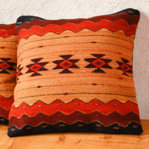 Handwoven Zapotec Indian Pillow - Zapotec Sunset Wool Oaxacan Textile