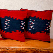 Load image into Gallery viewer, Handwoven Zapotec Indian Pillow - Zig Zag Wool Oaxacan Textile