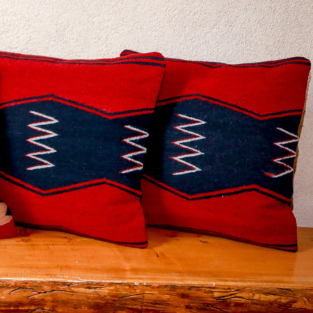Handwoven Zapotec Indian Pillow - Zig Zag Wool Oaxacan Textile