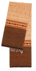 Handwoven Zapotec Indian Table Runner - Earth and Sky Dusk Wool Oaxacan Textile