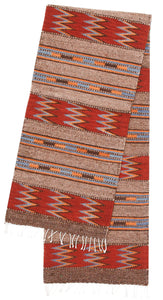 Handwoven Zapotec Indian Table Runner - Guatemalteco Azul Wool Oaxacan Textile