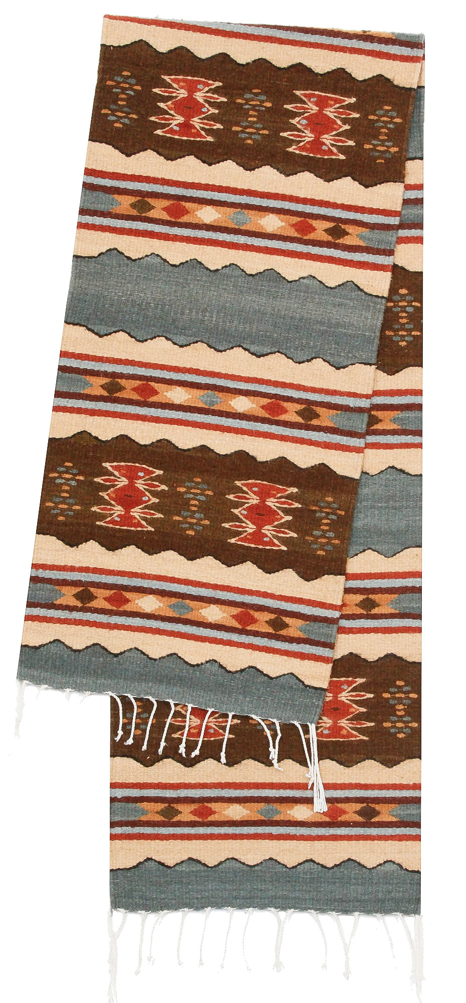 Handwoven Zapotec Indian Table Runner - Meli's Mar Wool Oaxacan Textile