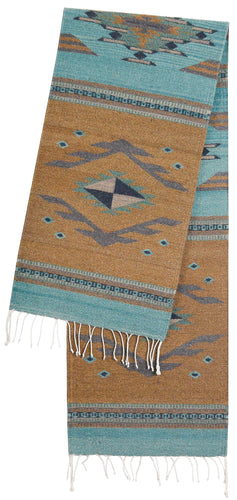 Handwoven Zapotec Indian Table Runner - Vallarta Wool Oaxacan Textile