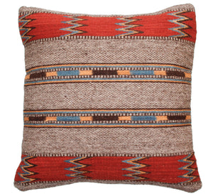 Handwoven Zapotec Indian Pillow - Guatemalteco Azul Wool Oaxacan Textile