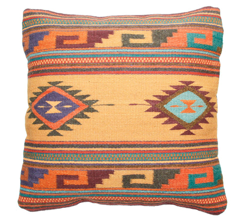 Handwoven Zapotec Indian Pillow - Midday Mayanrd Dixon Wool Oaxacan Textile