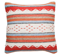 Load image into Gallery viewer, Handwoven Zapotec Indian Pillow - Montanitas Azul y Rojo