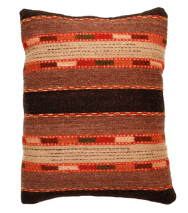 Handwoven Zaoptec Indian Pillow - Triquis Negro Wool Oaxacan Textile