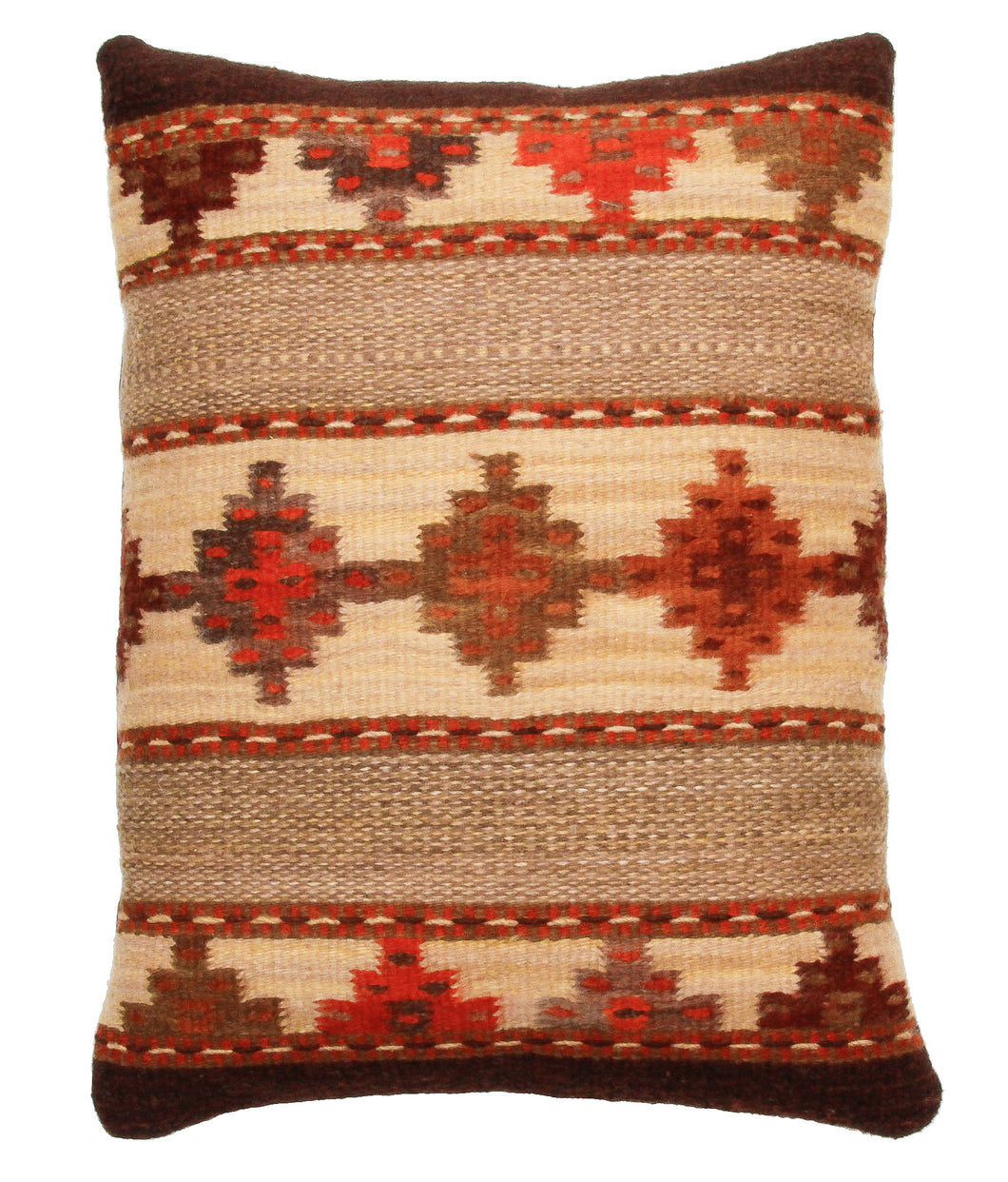 Handwoven Zapotec Indian Pillow - Yagul Wool Oaxacan Textile