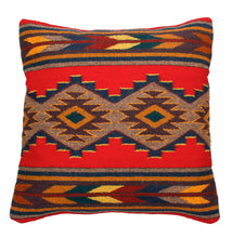 Load image into Gallery viewer, Handwoven Zapotec Indian Pillow - Efrain&#39;s Red Wool Oaxacan Textile