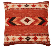 Load image into Gallery viewer, Handwoven Zapotec Pillow - Autumn Crosses Wool Oaxacan Textile