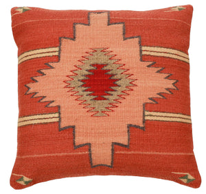 Handwoven Zapotec Indian Pillow - Estrella Frutal Wool Oaxacan Textile