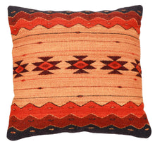 Load image into Gallery viewer, Handwoven Zapotec Indian Pillow - Zapotec Sunset Wool Oaxacan Textile