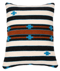 Handwoven Zapotec Pillow - Cloud Crosses Wool Oaxacan Textile