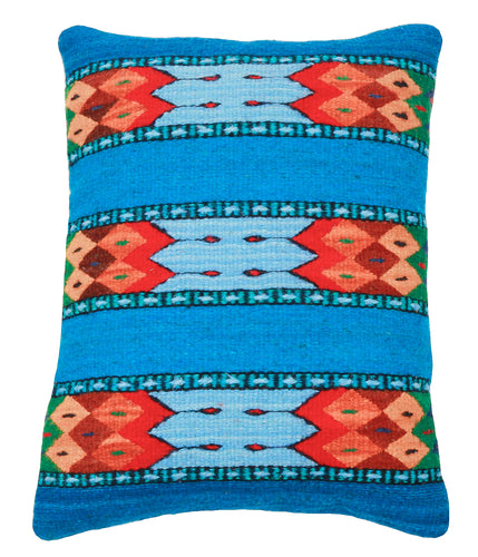 Handwoven Zapotec Indian Pillow- La Playa Wool Oaxacan Textile