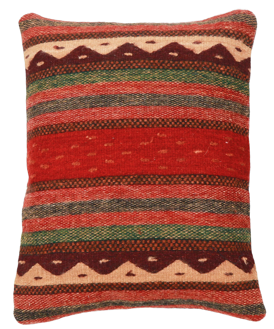 Handwoven Zapotec Indian Pillow - Montanitas Wool Oaxacan Textile