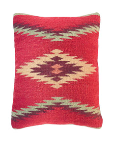 Handwven Zapotec Indian Pillow - Walk in Beauty Wool Oaxacan Textile