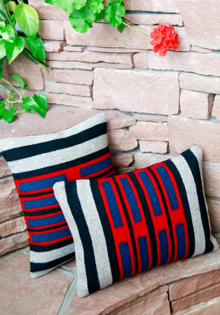 Handwoven Zapotec Indian Pillow - Chief Cintas Wool Oaxacan Textile