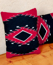 Load image into Gallery viewer, Handwoven Zapotec Indian Pillow - Diamond Medallion Wool Oaxacan Textile