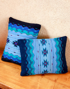 Handwoven Zapotec Indian Pillow - Zapotec Midnight Wool Oaxacan Textile