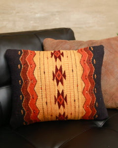 Handwoven Zapotec Indian Pillow - Zapotec Sunset Wool Oaxacan Textile